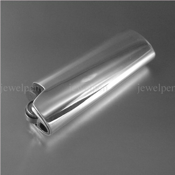 Mini Bic Lighter Case 925 Sterling Silver 2.5X6 Classic Smooth High Gloss (V2)