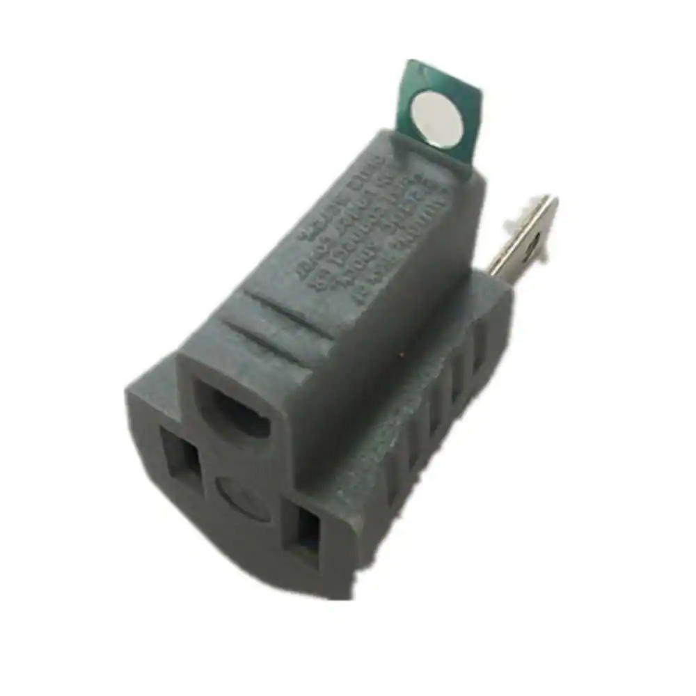 15 Amp Single Outlet Grounding Adapter Gray