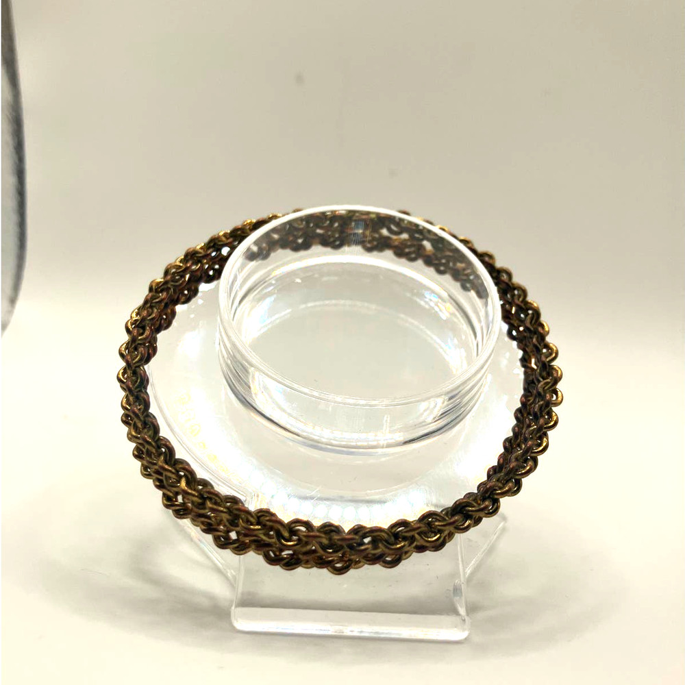 Bronze Knotted Rope Chain 2 7/8" Bangle Bracelet!