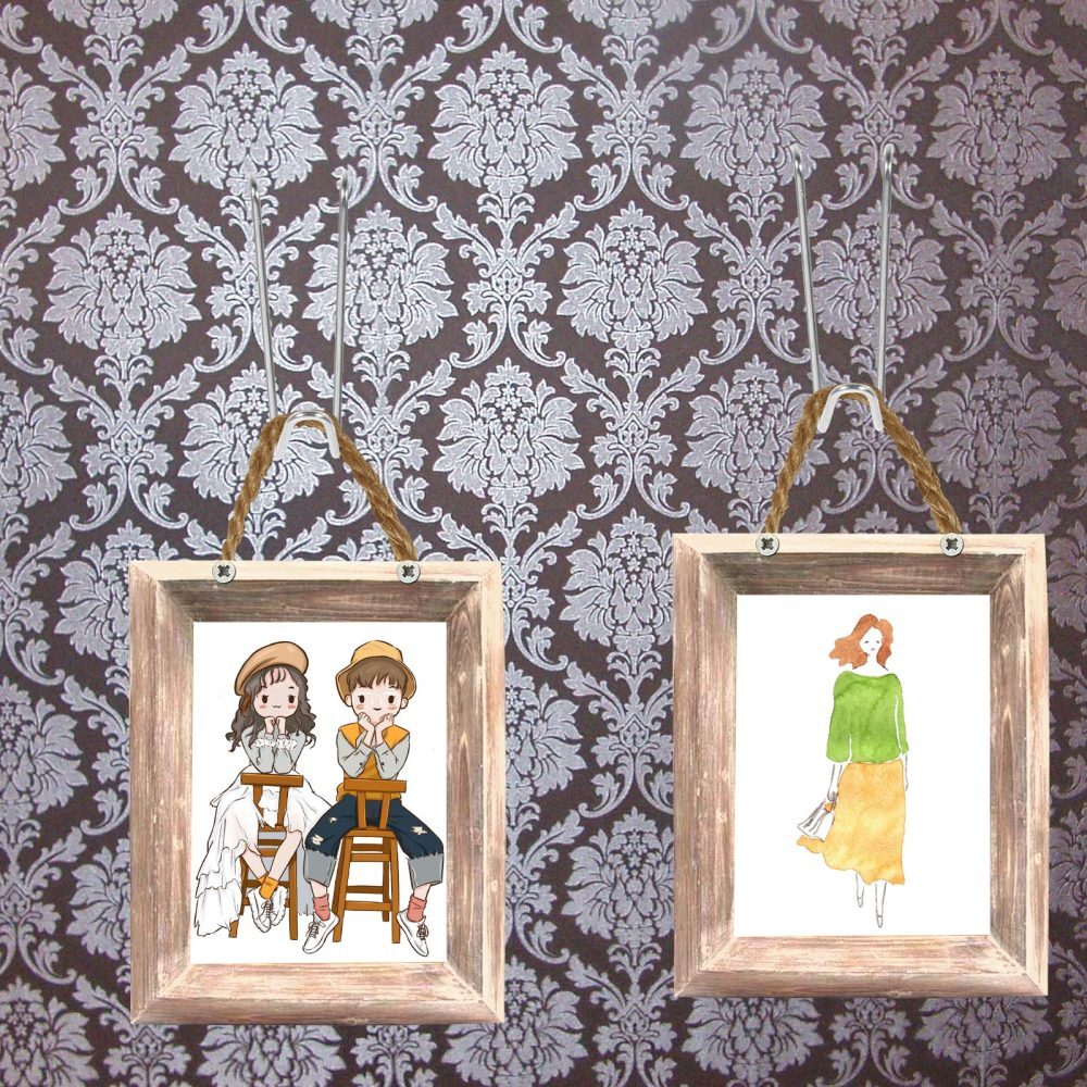 20 Pcs Fabric Panel Wall Wire Hooks Picture Frame Hanger Sharp