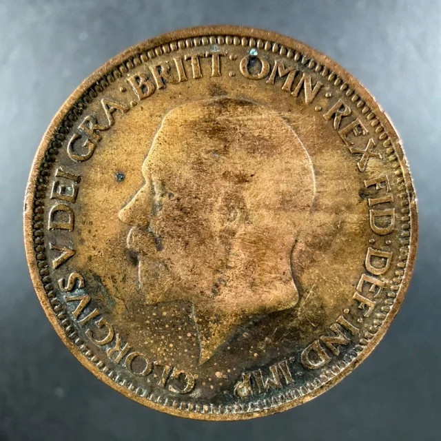 1935 Great Britain Half Penny George V Lightly Circulated