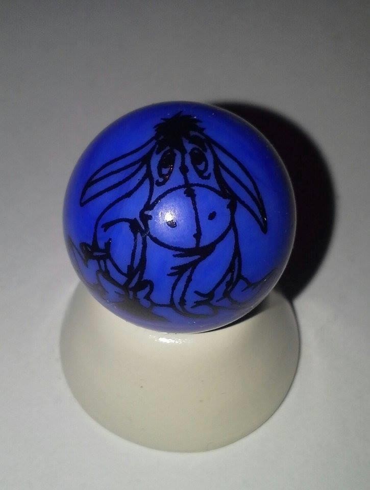 Eeyore Blue Glass 1" Logo Marble