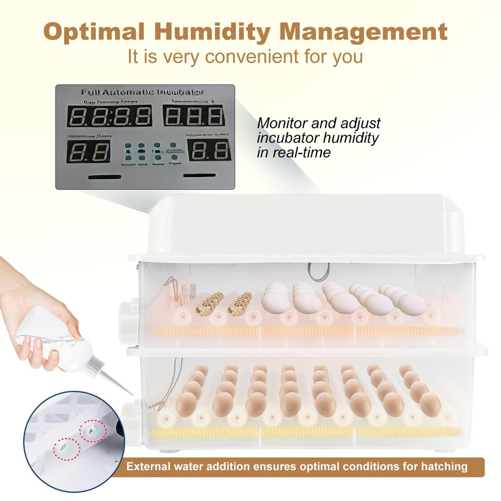 Automatic 120 Eggs Incubator Temperature Control Digital Chicken Egg Hatcher