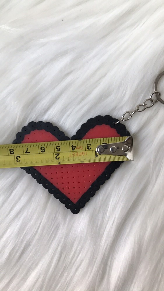 heart red handmade keychain perle beads