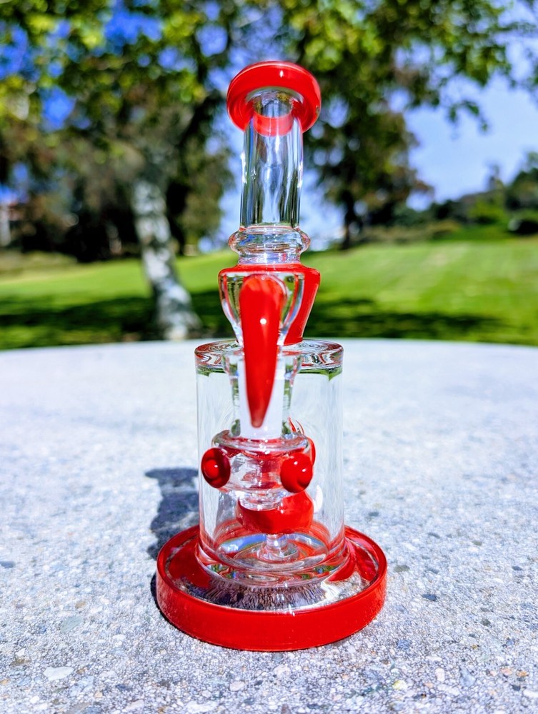 8" Cherry Cyclops Bong With Screen Filter Bowl Premium Quality Water Pipe Hookah