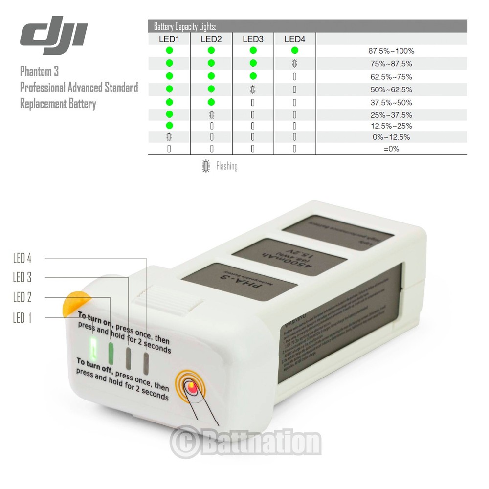 DJI Phantom3 Professional Advanced Standard Intelligent LiPo Replacement Battery
