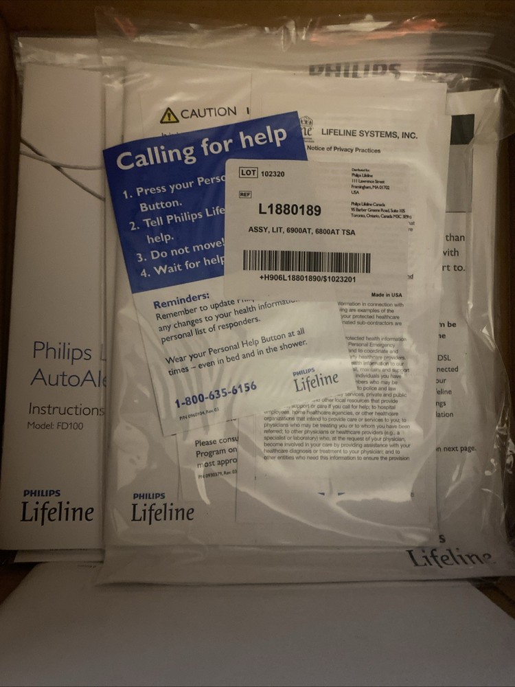Philips Lifeline Medical Alert Service System, Button, All Paperwork + Box!!!!