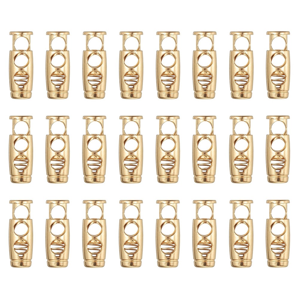24PCS Metal Cord Locks for Drawstrings, Spring Cord Lock Stopper, Gold