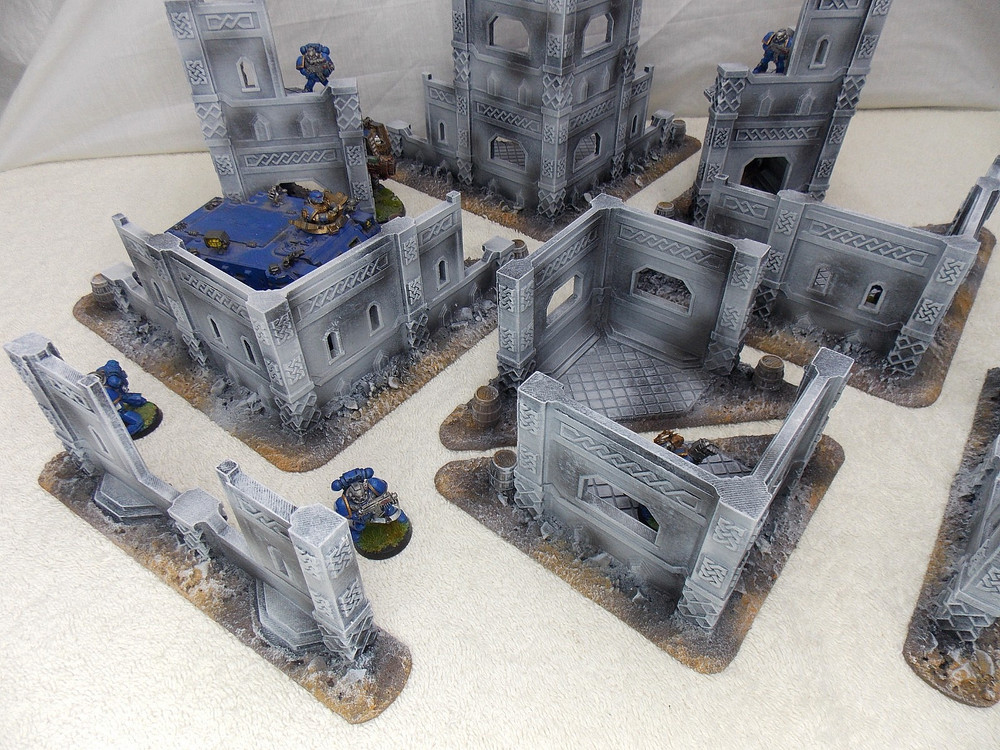WARGAMING TERRAIN PAINTED, MEGA BUNDLE SET OF 9 PIECES