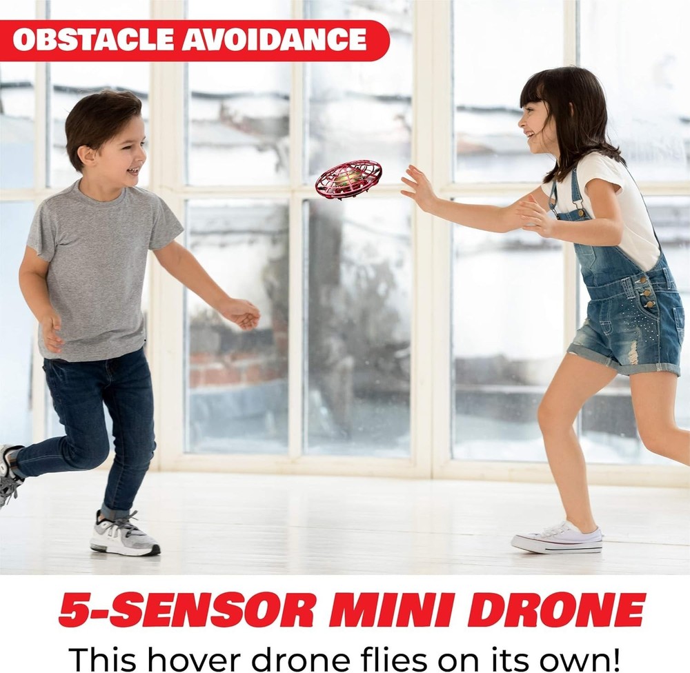 Scoot Hand Operated Drone with Obstacle Avoidance & Rechargeable Design - Red