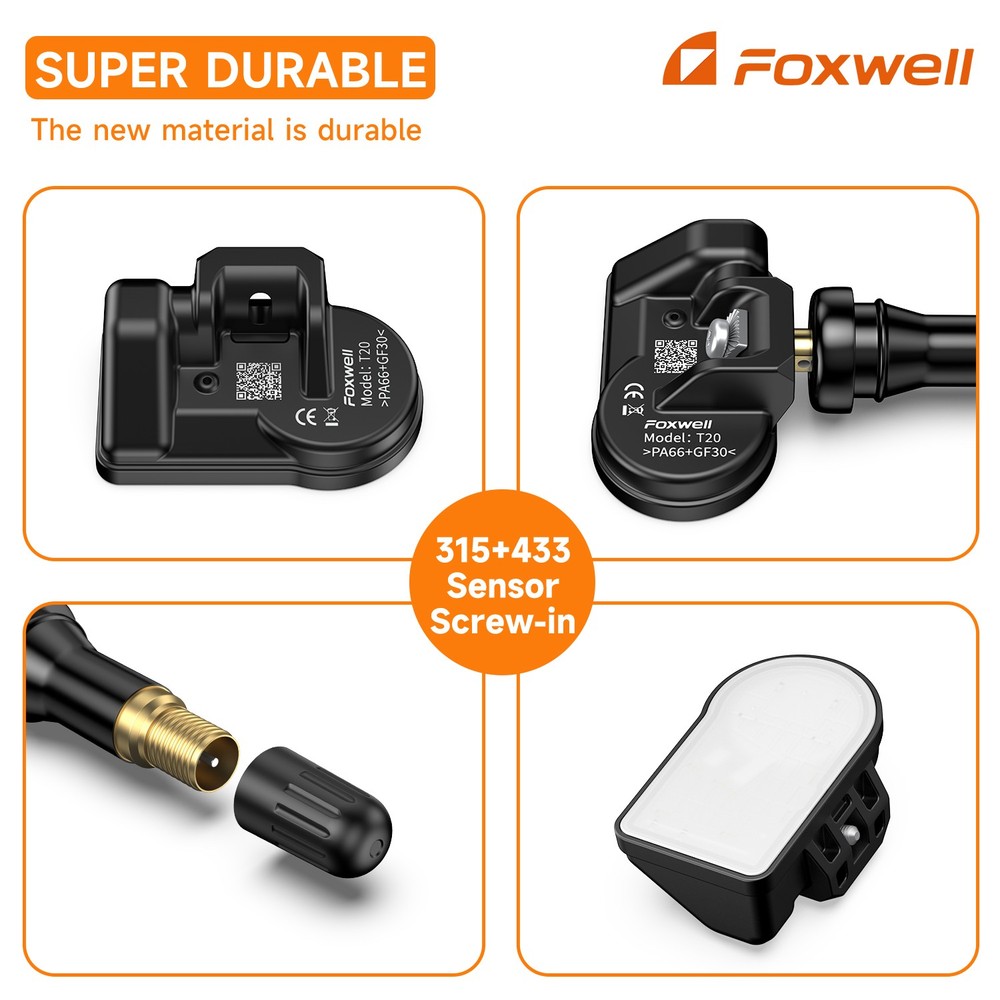 FOXWELL T20 1PC Auto Universal TPMS Tire Pressure TPMS Programming Sensor 433MHz