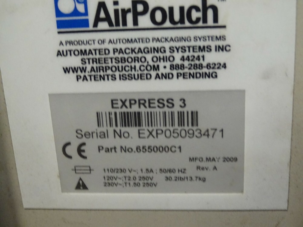 AirPouch Tabletop Pillow Packing Machine Express 3, 655000C1