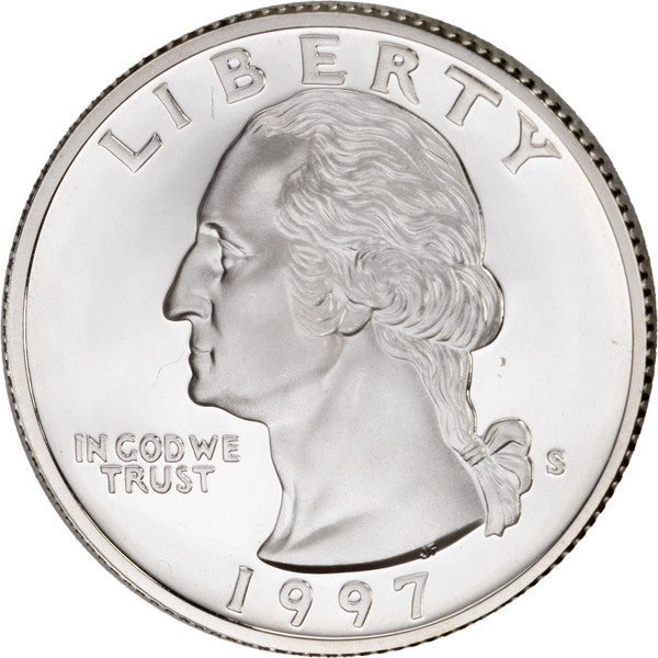 1997 S proof Washington quarter