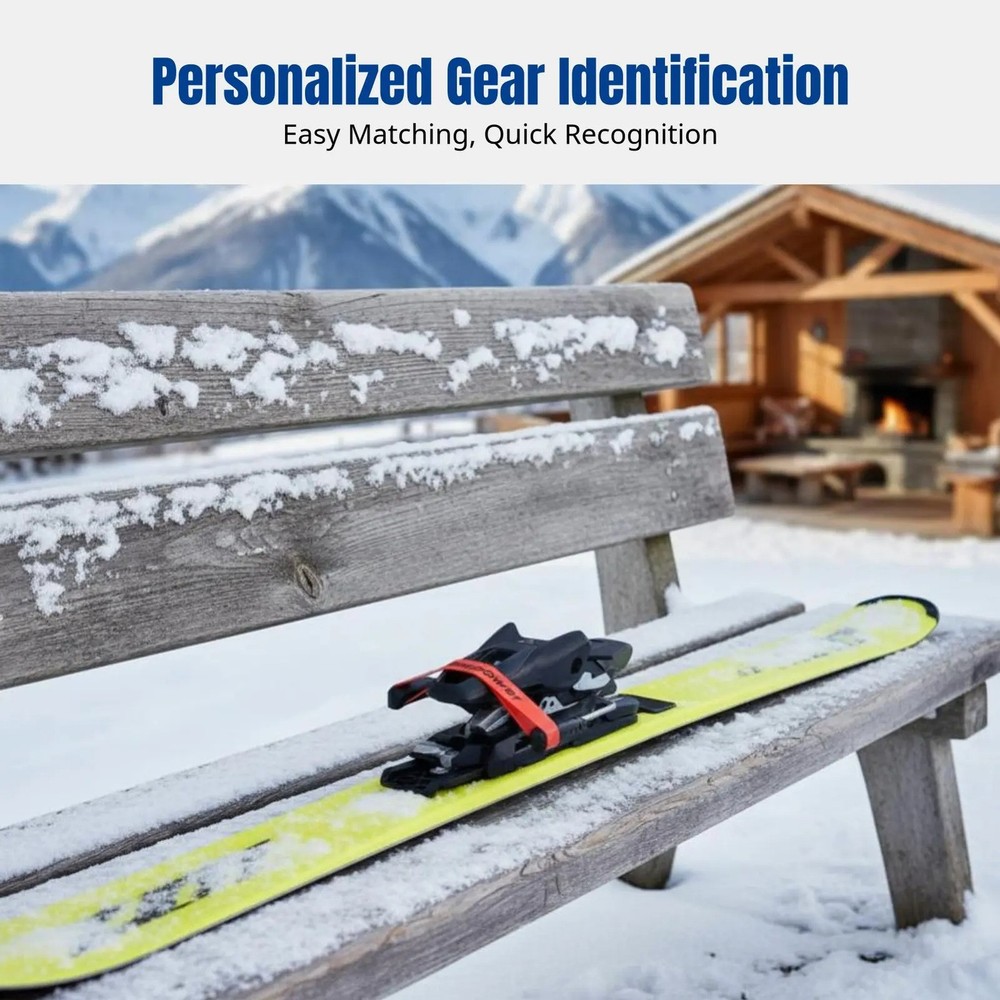 Ski Board Fixing Band, Double Holder Rubber Loop, Elastic Silicone Strap