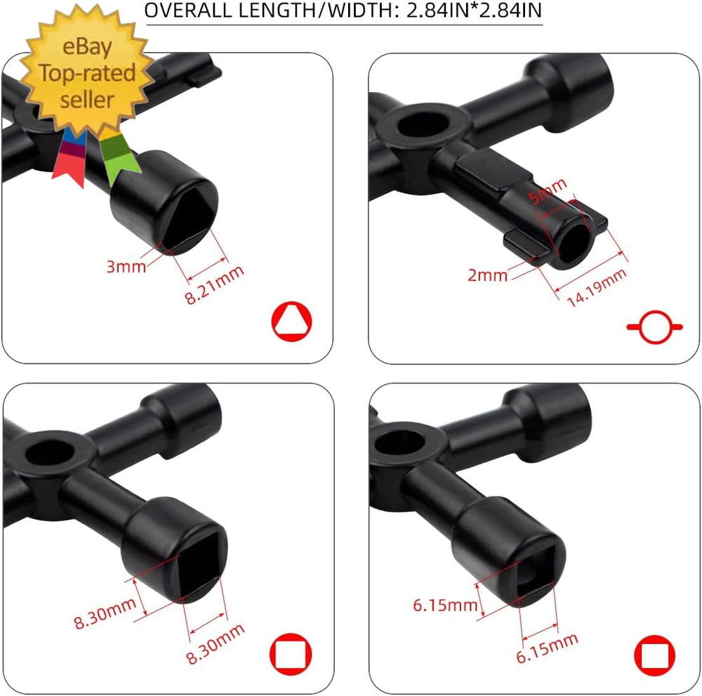 Triangle Multi-Functional Sillcock Key 4 Way Square Wrench Water Utility Key Ste