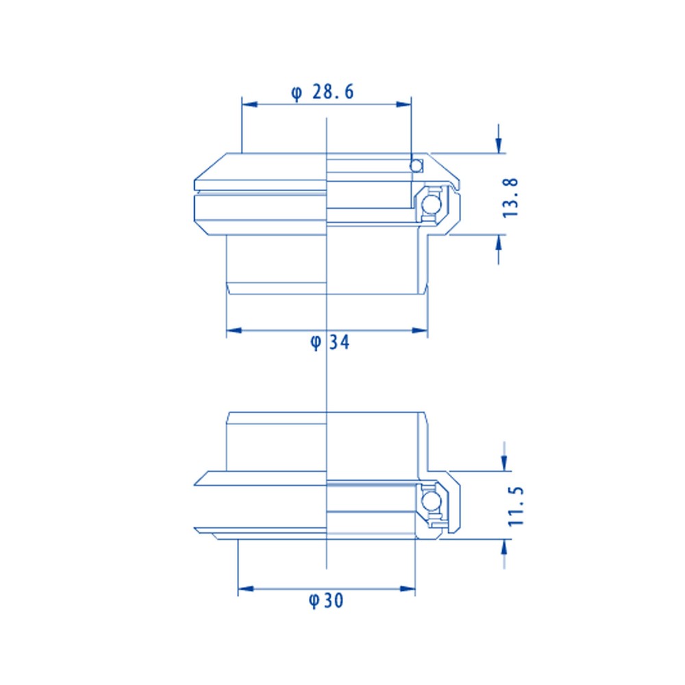 Tange Seiki Technoglide J-27 1-1/8" Threadless Headset with Top Cap ,SR
