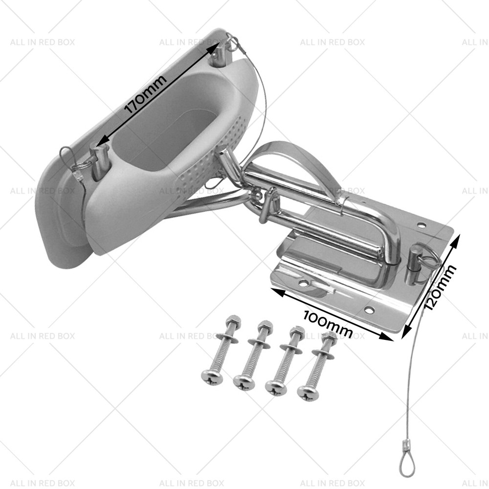 Stainless Steel Boat Insta-Lock Snap Quick Davits Set With Handle Pad