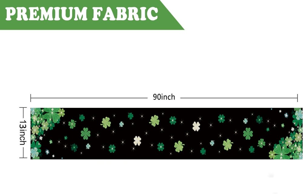St. Patrick's Day Table Runner 13'' x 90'', Black