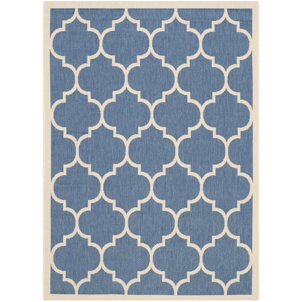 Courtyard  Rug Blue/Beige Small Rectangle 4' X 5'-7"