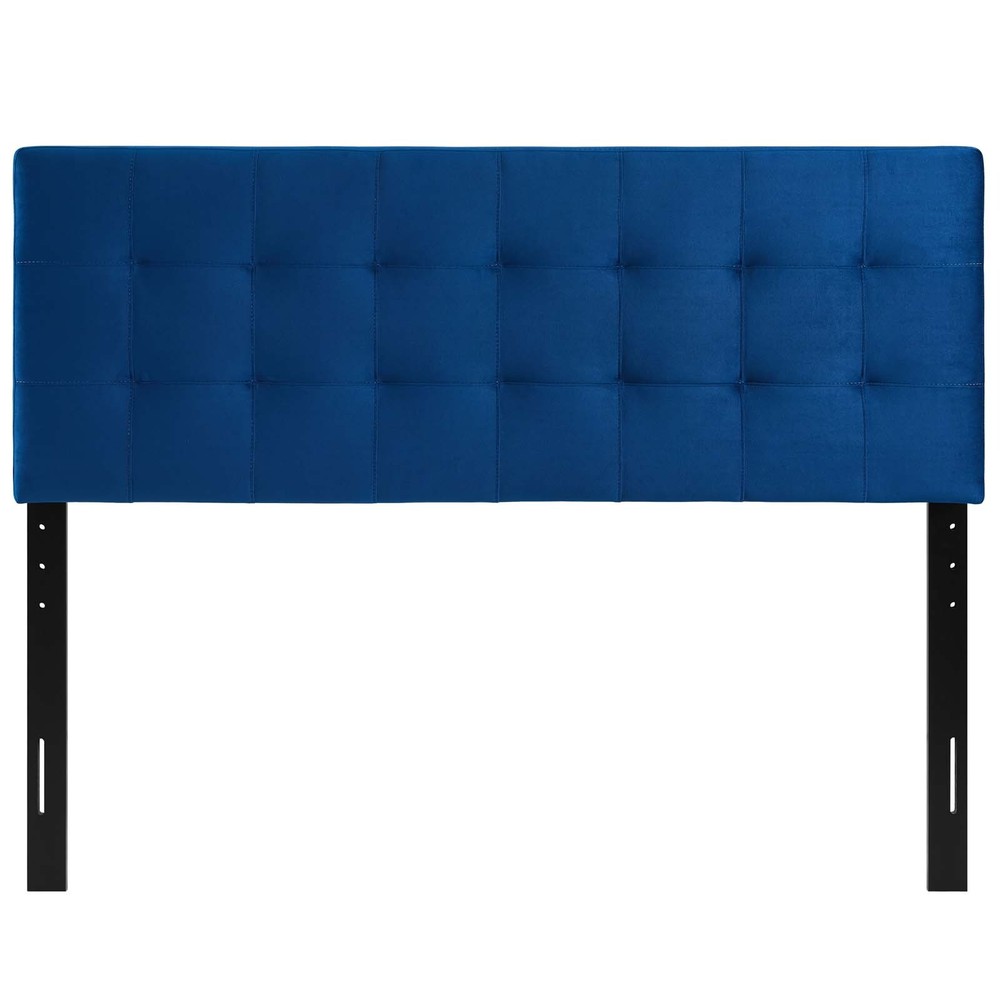 Modway Emily Queen Tufted Performance Velvet Headboard in Navy