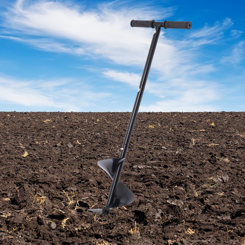 Manual Hand Garden Fence Post Hole Auger Spiral Drill Post Hole Digger T-shaped