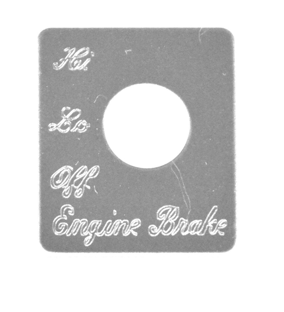 HTS Toggle Switch Plate for Peterbilt Engine Brake Engraved #PB-2026