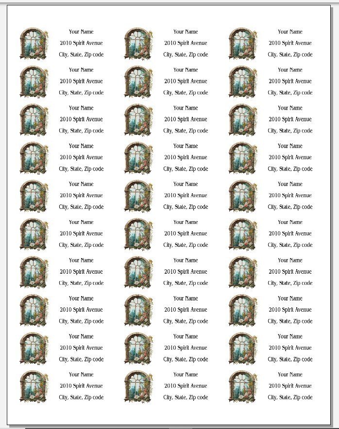 150 Pretty Victorian Windows Flowers Mailing Return Address Labels Personalized
