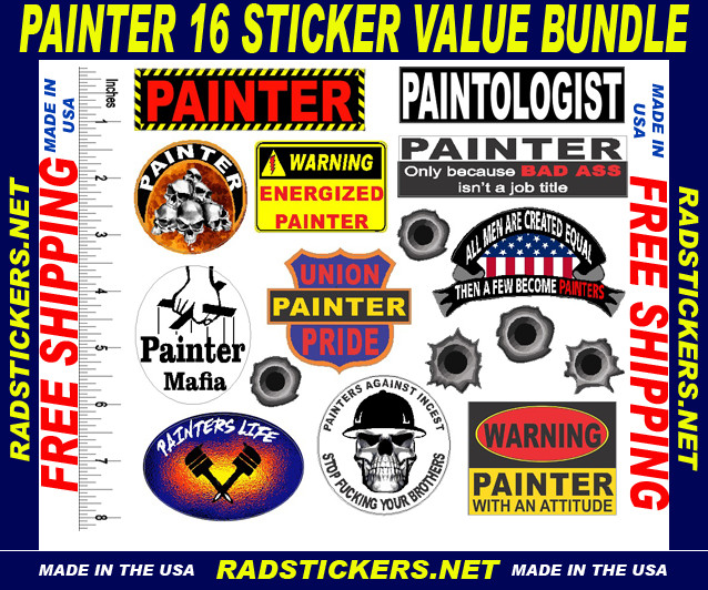 Painter sticker bundle, hard hat stickers, SH-50