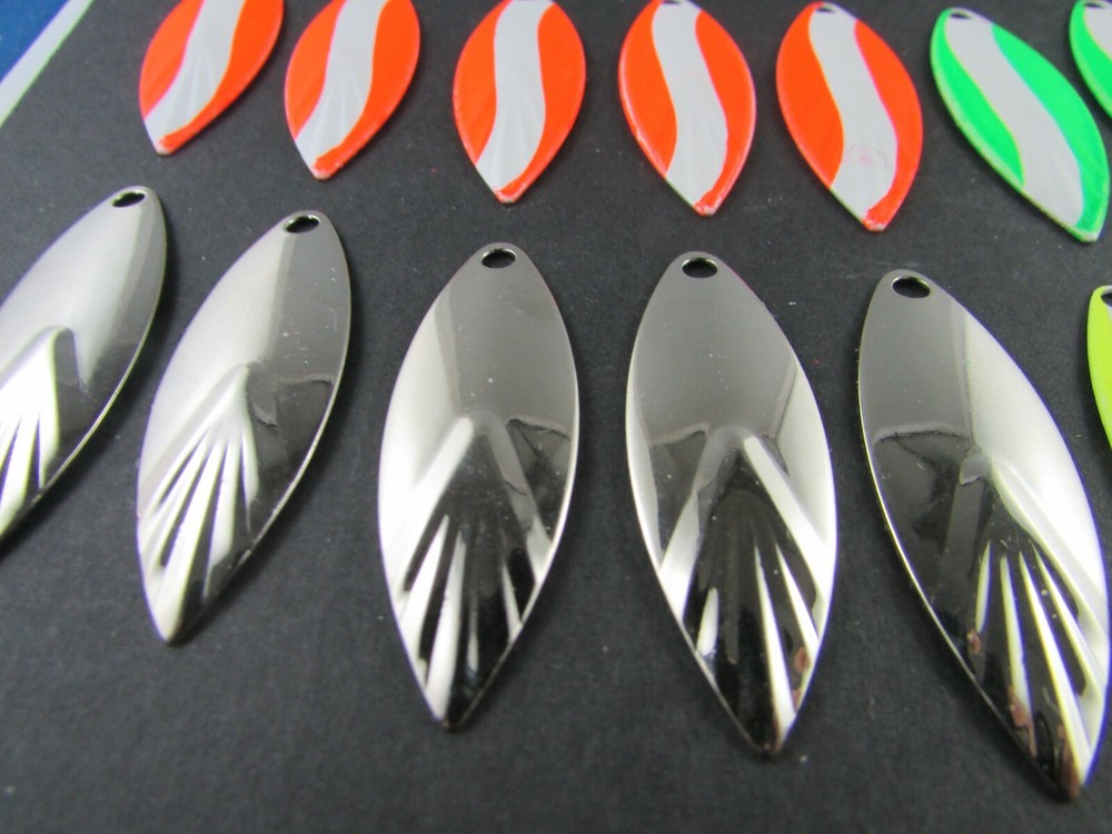 20 Pc. Custom Florescent UV / Willow Leaf / Spinner Blades 4 cm / 1½"