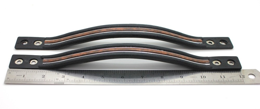 NEW Black & Wood Interior Door Pull Straps / For 71-96 Chevy GMC Conversion Van