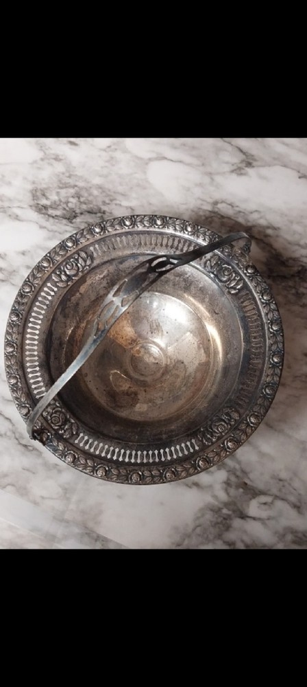 Antique silver sterling candy dish