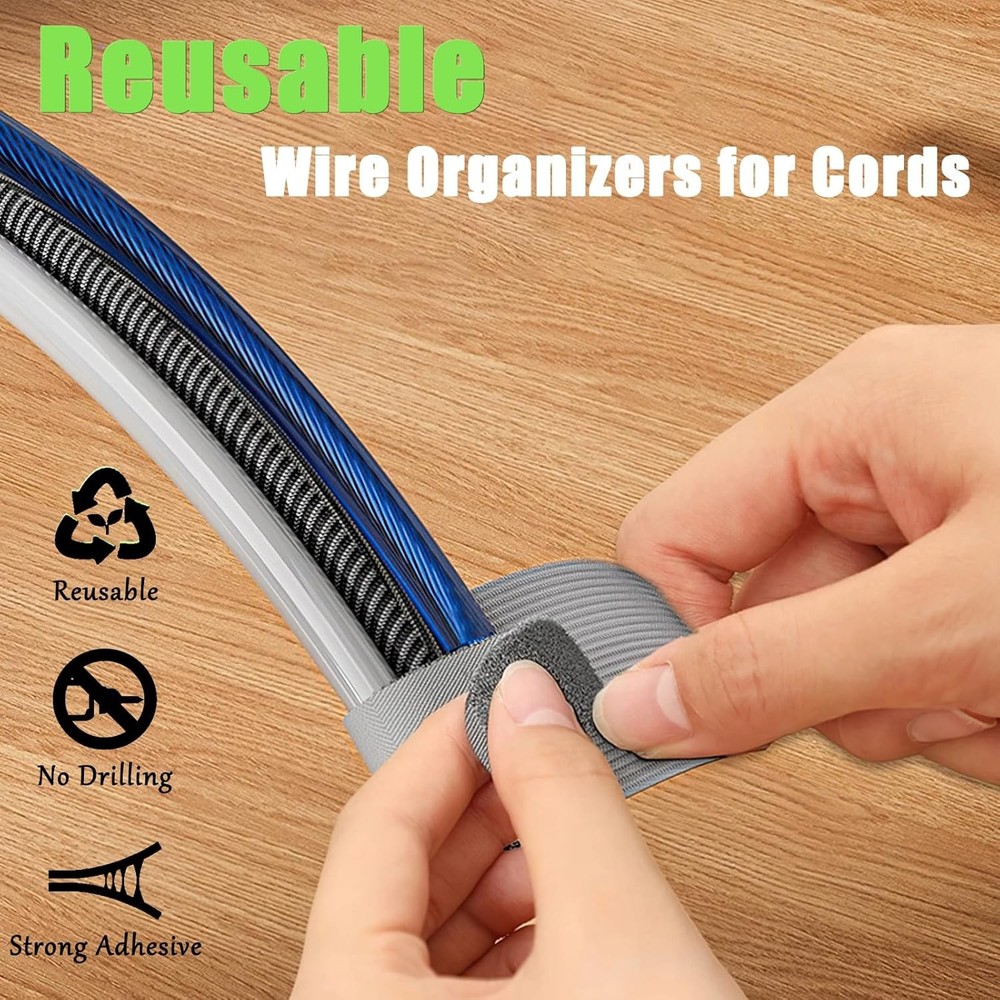 Reusable Cable Straps 80PC, Self Adhesive