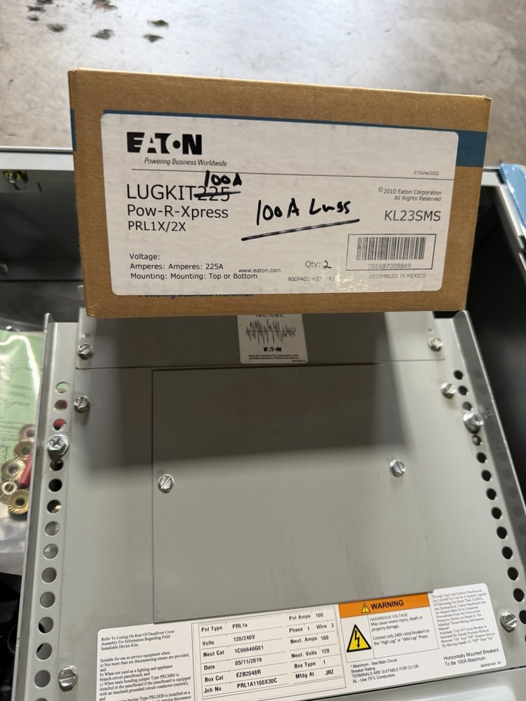 1-PRL1A1100X30C 100 AMP MAIN LUG 30 SPACE SINGLE PHASE COMPLETE PANEL