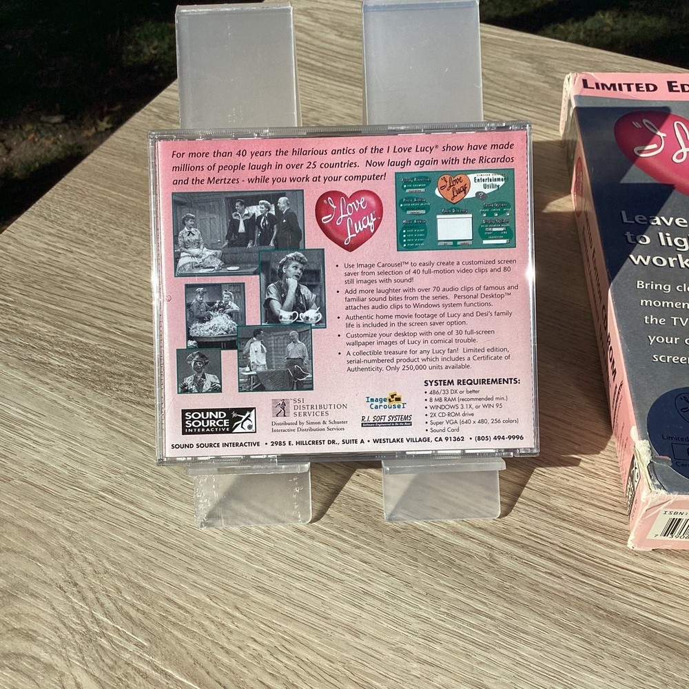 I Love Lucy Limited Edition Utility CD ROM Windows Software Numbered