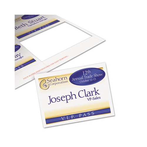 Name Badge Insert Refills, Horizontal, 3 x 4, White, 300/Box