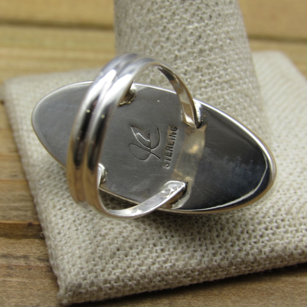 New Sterling Silver Dendrite Opal Ring Size 8 by Jose Campos