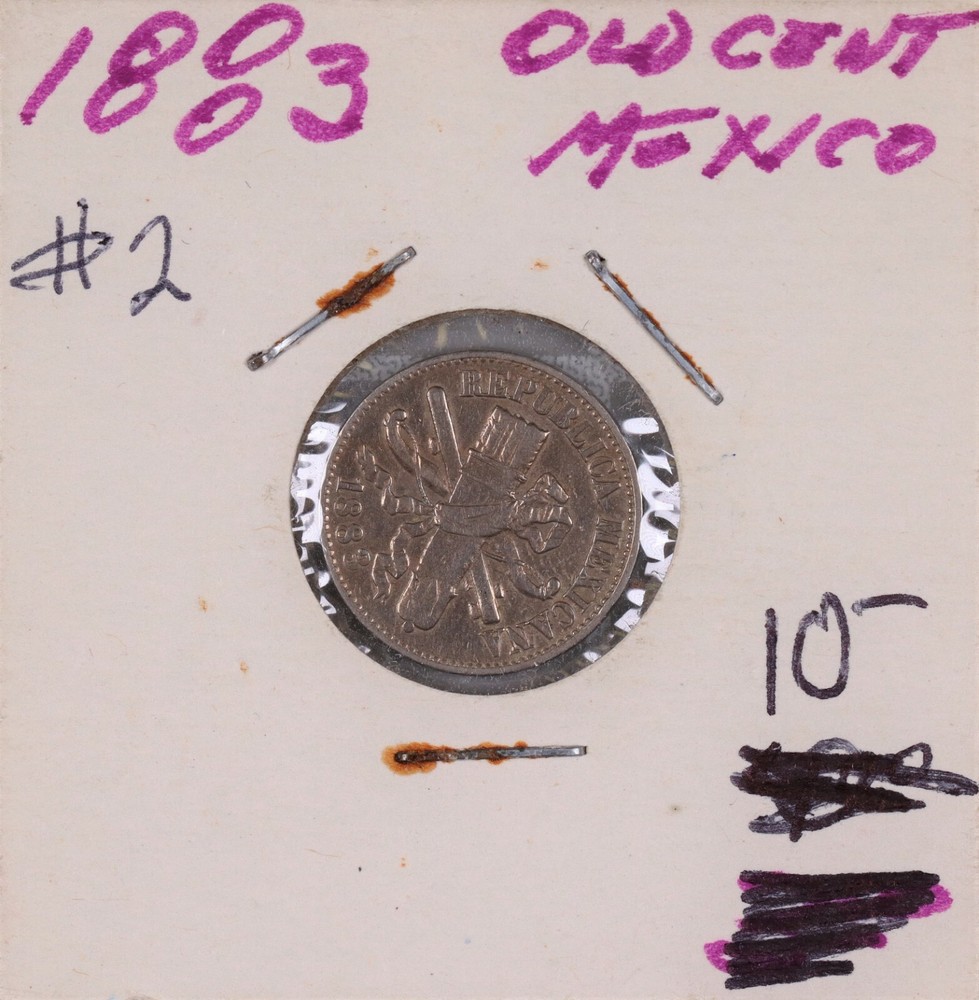 1883 MEXICO 2nd Republic 1 Centavo Copper-Nickel #2