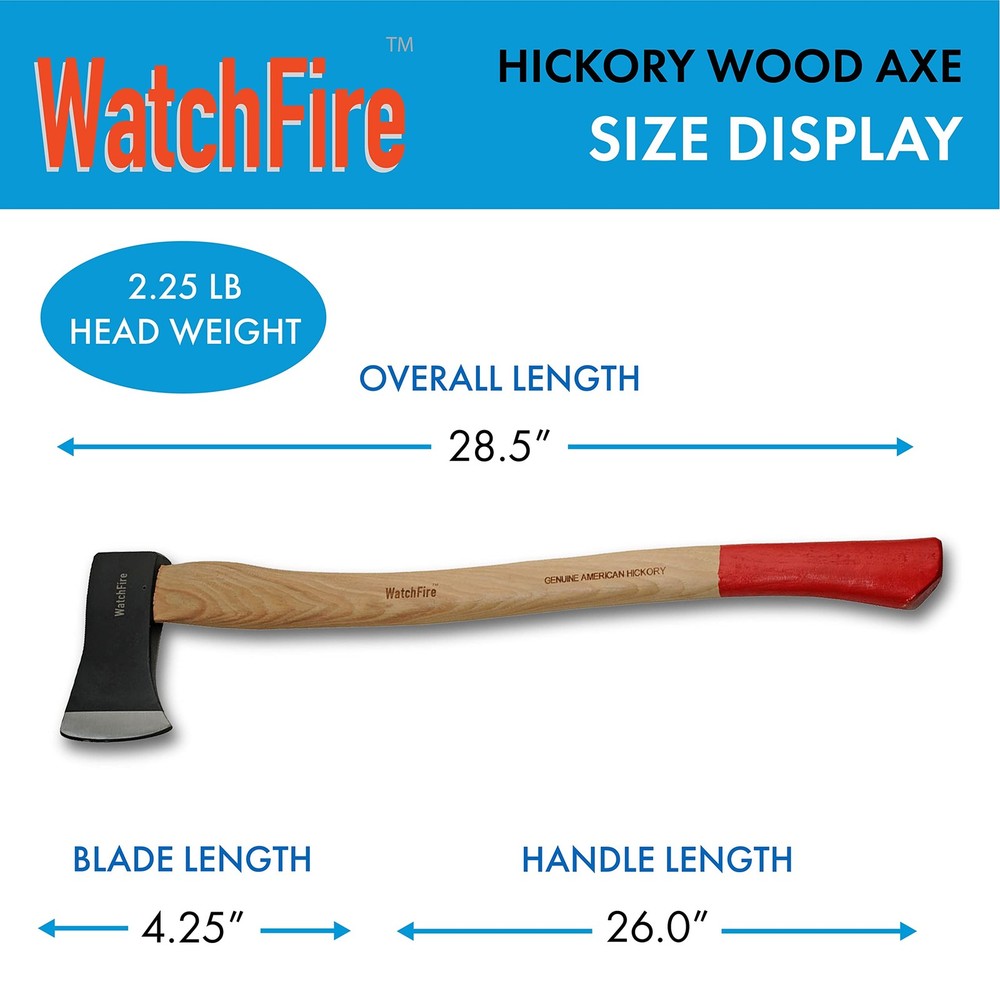 SZCO Watchfire 28" Camp Axe, Hickory Handle
