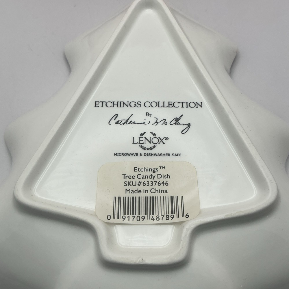 Vintage Lenox Etchings Christmas Tree Candy Dish - NIB