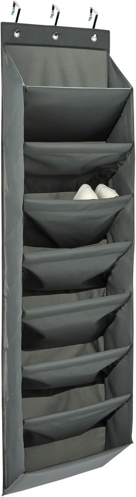 Amazon Basics 8 Tier Over the Door Shoe Organizer, Large Capacity Space Saving H