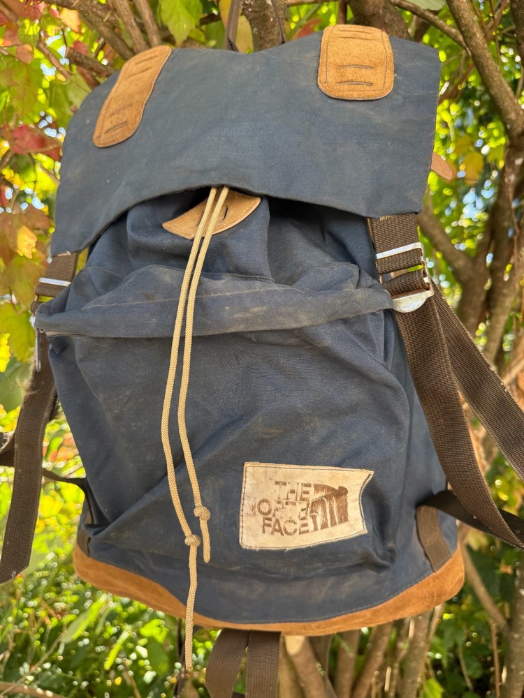 Vintage THE NORTH FACE BACKPACK Brown Label 70s LEATHER BOTTOM Internal Frame