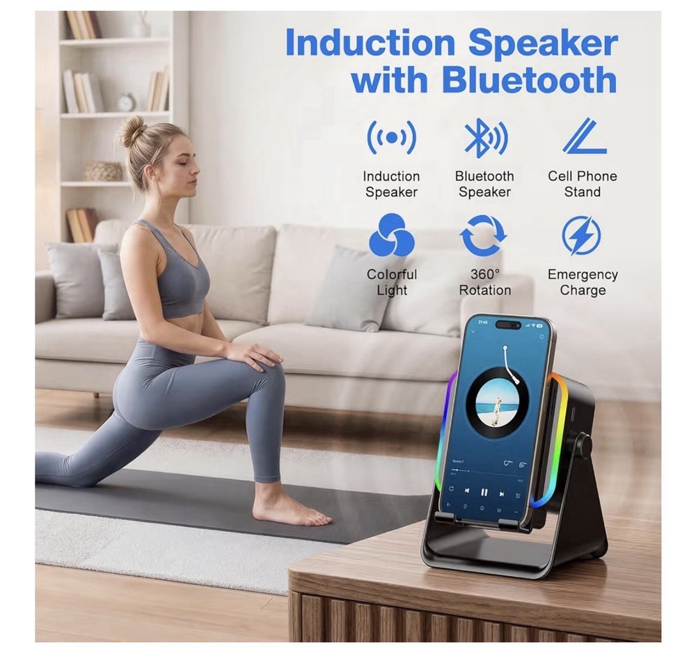 TARKARI Bluetooth Induction Audio Dock Emergency Charge for iPhone Android