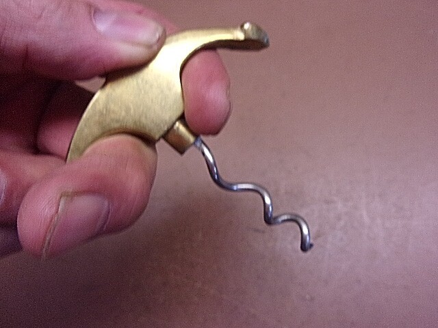 Vintage Solid Brass Nautical Theme Anchor Corkscrew & Bottle Opener Nice Pair!