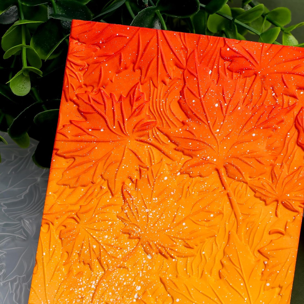 3D Embossing Folder for Card Making Maple Leave Background Plastic Embossing Fol
