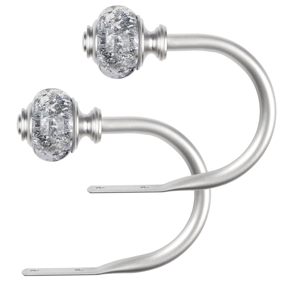 2 Pack Curtain Holdbacks, Silver Decorative Window Drapery Tiebacks (2 Pack/1...