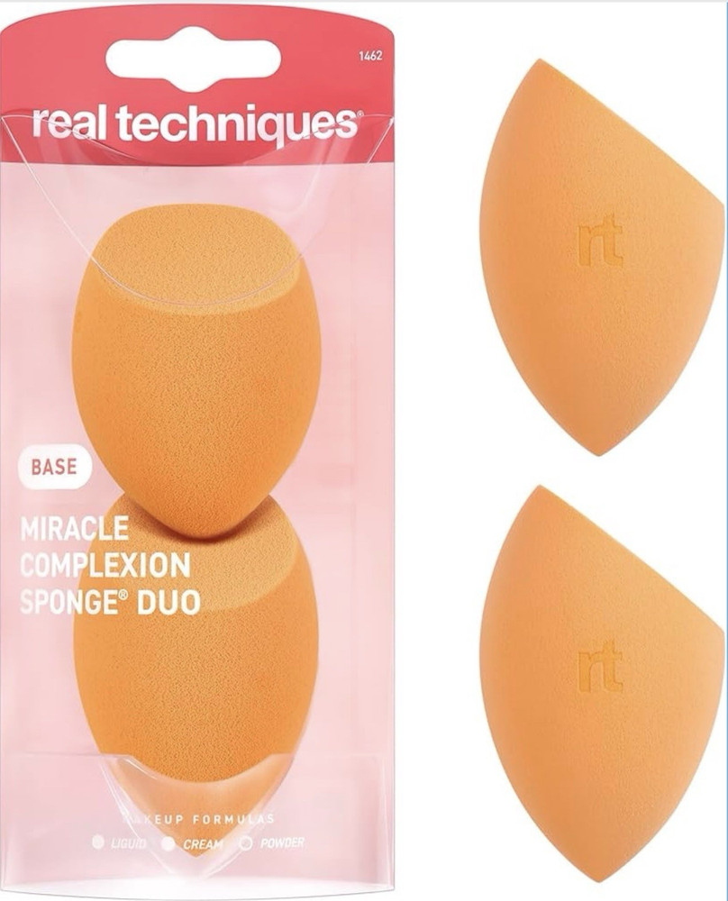 Real Techniques Miracle Complexion Sponge Duo Orange Teardrop Multi-Sided