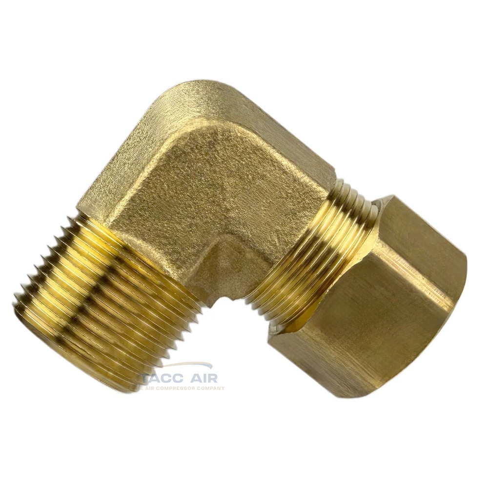 3/4" Compression x 3/4" MNPT 90 Degree Brass Compression Elbow Pipe Fitting
