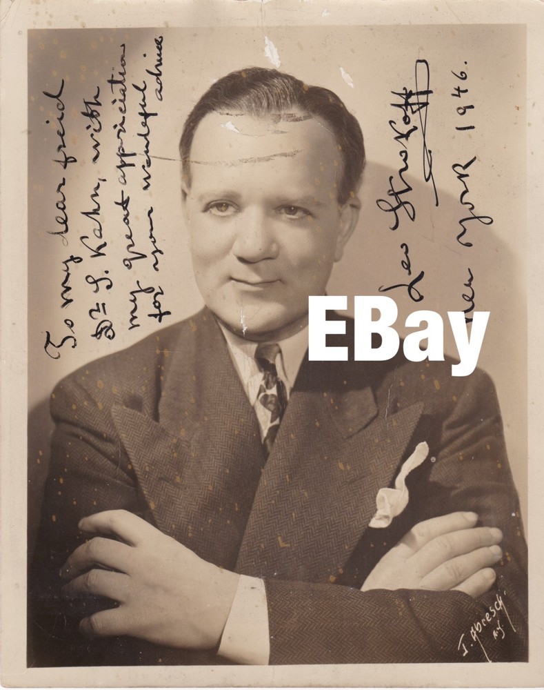 RARE Leo Strokoff Autographed Photograph Re Eugene Ysaÿe