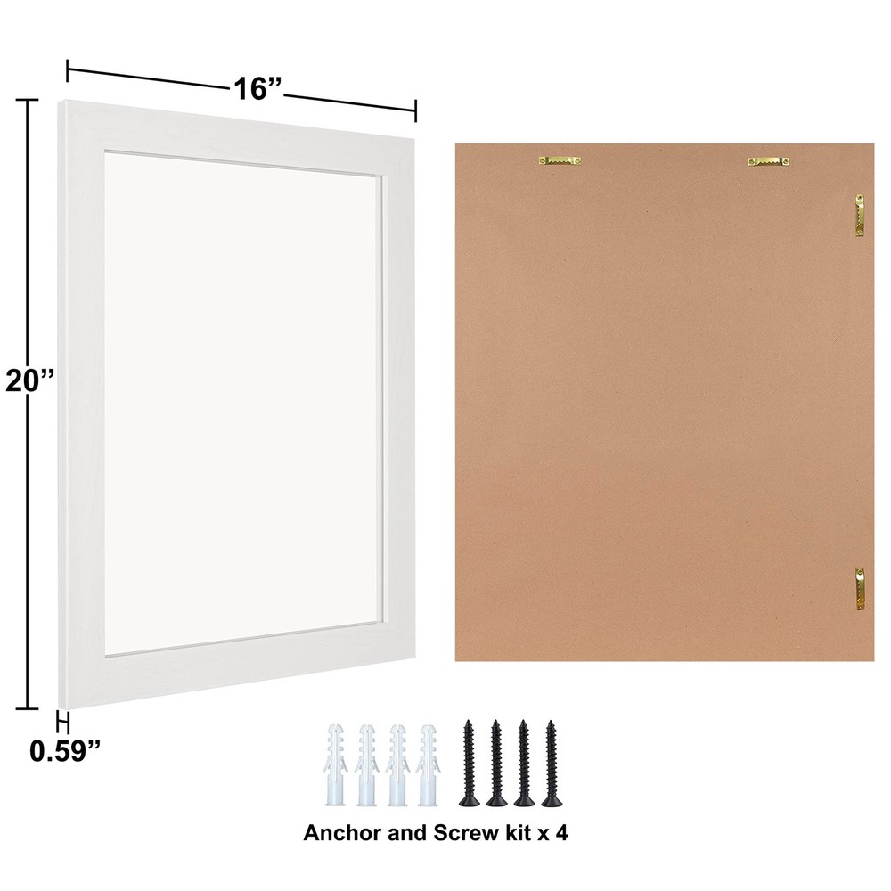 Ruomeng 16"x20" Rectangular Wall Mirror for Bathroom Bedroom Entryway Living Roo
