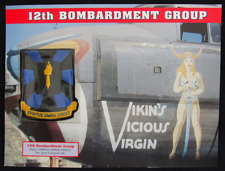 12th BOMBARDMENT GROUP Willabee & Ward WWII AIR WAR PATCH Vikin's Vicious Virgin